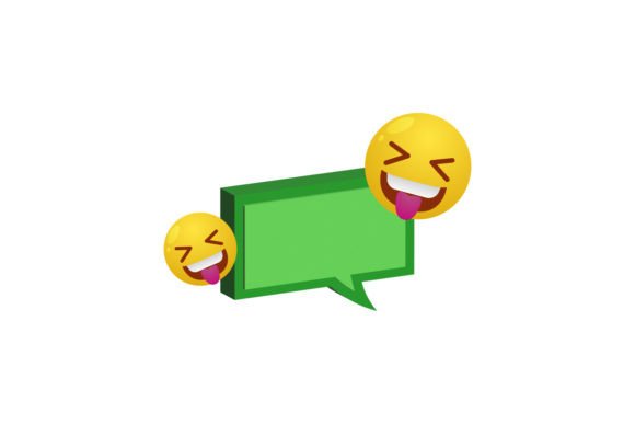 3d Green Speech Bubble with Emoticons - A Versatile Graphic for Web Elements