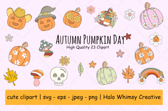 Autumn Pumpkin Day Clipart Review for Embroidery