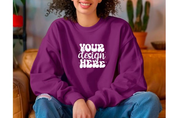 Boho Gildan 18000 Women T-shirt Mocku for Web Elements and Graphics