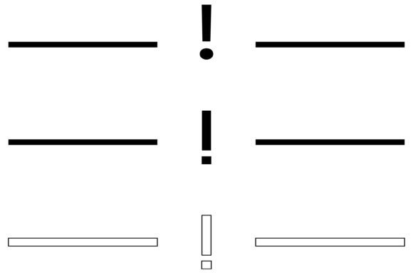 Divider Horizontal Exclamation Mark Graphics for Web Elements
