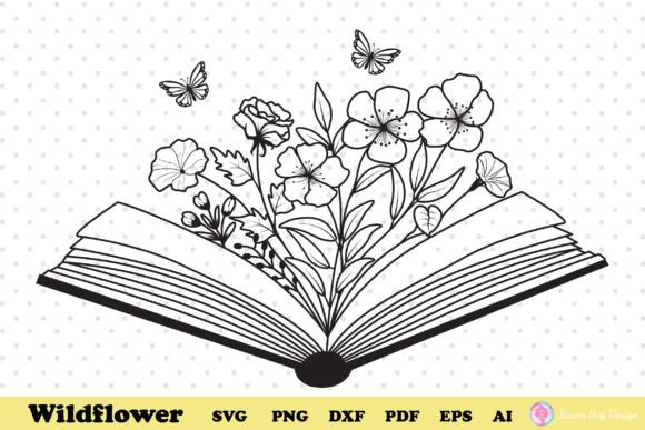 Floral Book Svg for Print Templates and Graphics