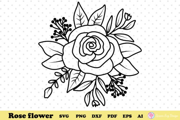 Flower Bouquet SVG for Print Templates and Graphics