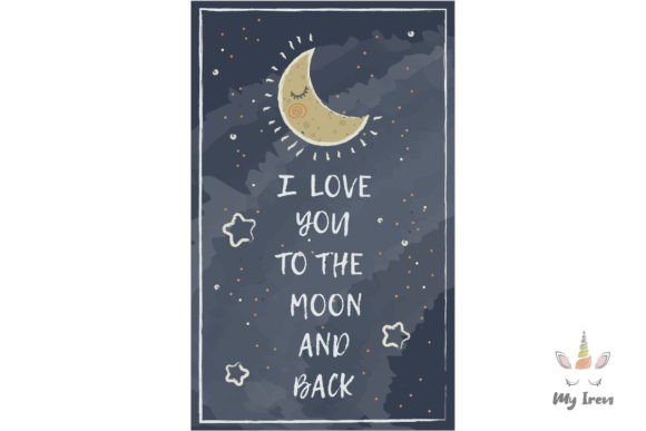 Greeting Card with Moon and Stars – A Versatile Graphic Asset for Blogs and Websites