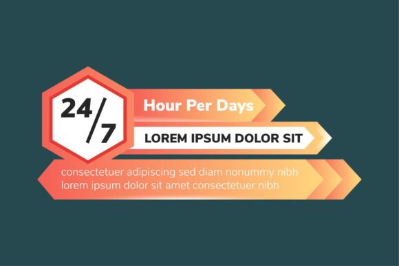Hour Per Days Element Hexagon Graphics for Web Elements