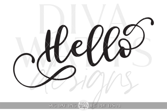 Minimalist Hello Word Graphic SVG for Crafts and Graphics