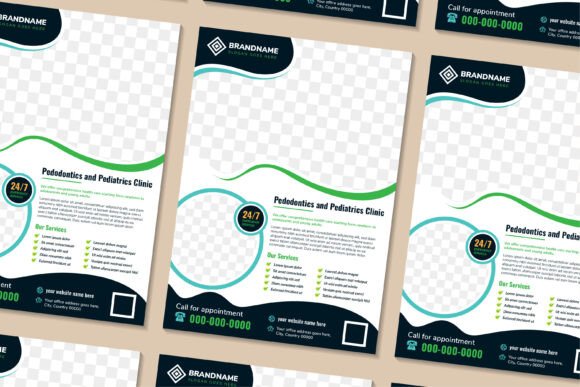 Pediatric Clinic Vertical Flyer for Print Templates and Graphics