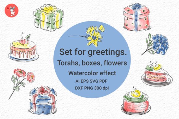 Set for Greetings: A Versatile Graphic Design Asset for Web Elements