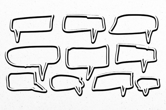 Speech Bubbles Graphic Design Asset for Crafting and Web Elements