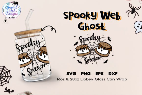 Spooky Web Ghost 16oz Transparent Svg for Crafts and Graphics