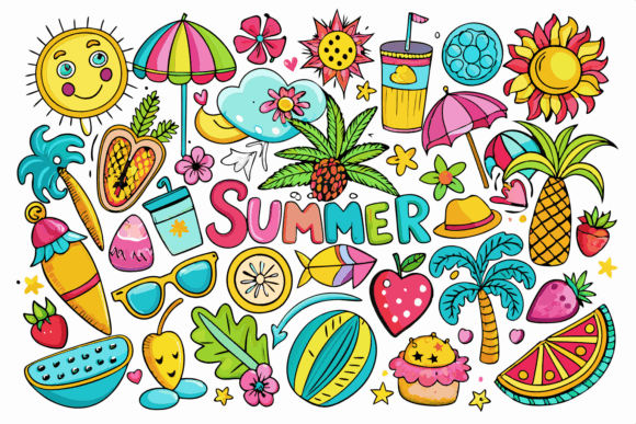 Summer Ornament Clipart Bundle for Crafts and Graphics