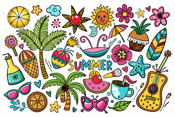Summer Ornament Clipart Collection for Crafts and Graphics