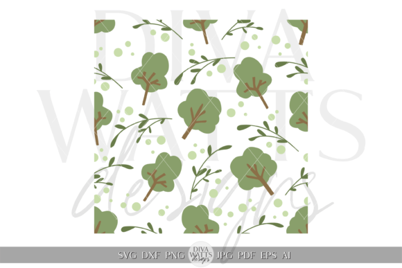 Tree Seamless Pattern SVG for Crafts and Graphics