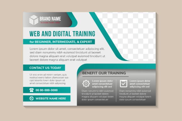 Web and Digital Horizontal Flyer for Print Templates and Graphics